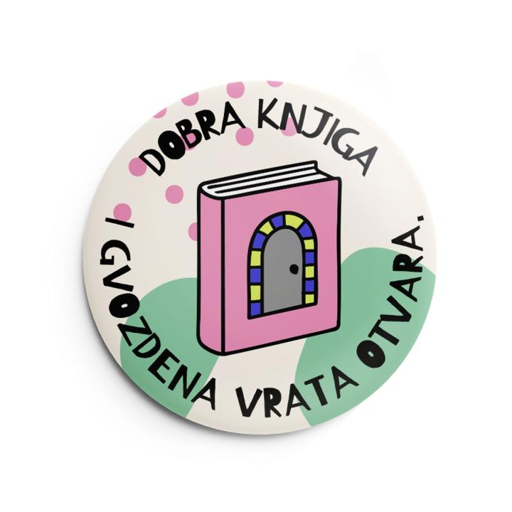 bedž dobra knjiga i gvozdena vrata otvara 