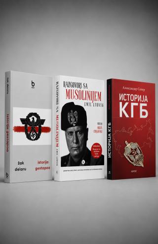 komplet istorija kgb istorija gestapoa razgovori sa musolinijiem aleksandar sever emil ludwig žak delaru 