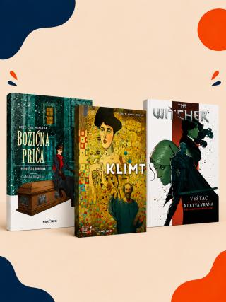 komplet 3 stripa božićna priča, klimt i the witcher 3 kletva vrana  